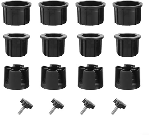 MIKMLYZE Outdoor Parasol Umbrella Base Replacement Eyelet And Hole Cover Accessories With 38Mm And 48Mm Ring Inserts, M8 Screws And Slant Sleeve, Compatible With Most Garden(Sixteen-piece)