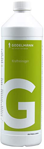GODELMANN extrastarker Kraftreiniger intensiv | Steinreiniger außen ideal gegen Ausblühungen, Kalk, Rost und Mörtelreste | 1,0 l Konzentrat