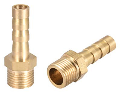sourcing map 2 Stück Schlauchtülle Messing Schlauchanschluss Schlauchverbinder Schlauch Anschluss Stecker Adapter Schlauchadapter 6mm Widerhaken x1/8G Außenrohr