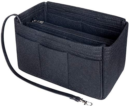 Soyizom Filz Tote Handtasche Organizer 2in1 Tasche Tote Insert Bag in Schwarz, Medium