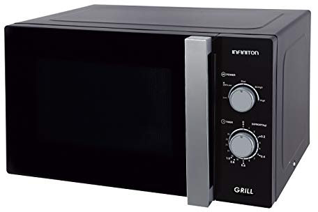 MICRONDAS INFINITON MW-B25LS CON GRILL (25L, NEGRO, Potencia 900W, GRILL 1000W, Capacidad 25L, Plato 31,5 cm, Descongelador)