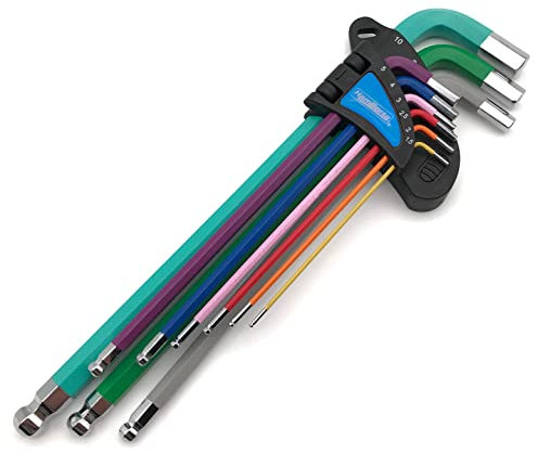 HemBorta® Innensechskant Satz Extra Lang 9 tlg mit Kugelkopf 1.5–10mm, Profi Innensechskantschlüssel Set Metrisch HX 1,5, 2, 2, 3, 4, 5, 6, 8, 10 mm