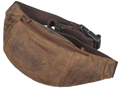STILORD Shawn Leder Gürteltasche groß Vintage - Hochwertige Echtleder Bauchtasche für Männer & Frauen Festivaltasche Hüfttasche Brust-Tasche für Herren und Damen Farbe:Calais - braun