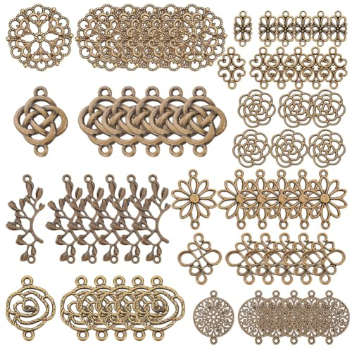 SUNNYCLUE 1 Box Blume des Lebens Charms Caum des Lebens Charm Schmuck Verbindung Verbinder Charms für Schmuckherstellung Anhänger Charms Ohrringe DIY Zubehör Schmuck Armband Damen