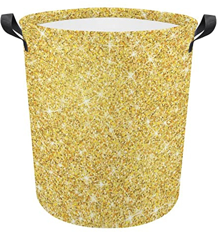 Panier À Linge Scintillement D'Or Scintillant Panier Linge Sale Résistant Sac Paniers Imperméable Corbeilles À Linge Pour Chambre Dortoir Vêtements 40X50Cm
