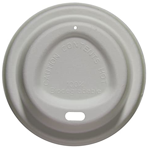 GoCoPack Pack of 100 - Eco-Friendly - 100% Biodegradable - Bagasse - Small: to Fit Standard 8oz Paper Cups - White Coffee Cup Sip Lids