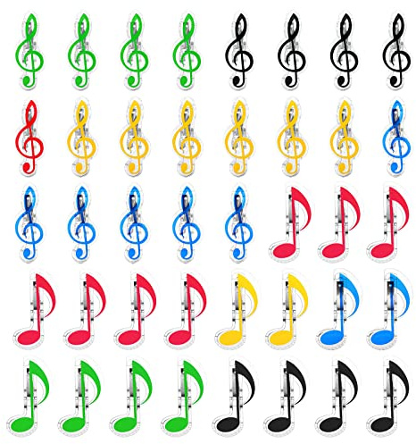 PATIKIL 40Stk Musiknoten Klammern Musik Büroklammer Halter Plastik | Musikbuch Klammer Lesezeichen Schreibwaren, Für Papier Buch Musik Einladungskarte Notebook