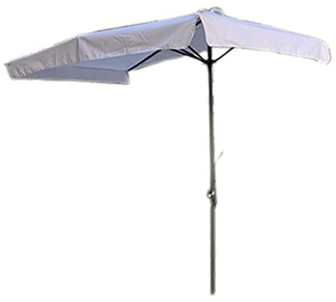 Parasol de jardin, 230 cm, revêtement imperméable, demi-parasol réglable en hauteur, petit parasol pour terrasse, plage, piscine (C)