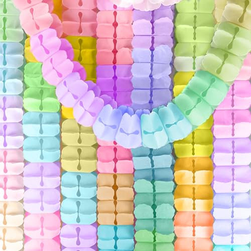 Ghirlande Pastello, 6pcs Quadrifoglio Trifoglio Festoni Multicolore, Ghirlanda da appendere Carta per Bambina Donna Compleanno Battesimo Baby Shower Matrimonio Feste Decorazione