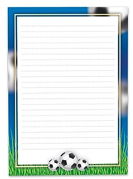 Briefpapier Fußball Briefblock Motivpapier To-Do-Liste für Jungen Mädchen Kinder Fussball blau (Block A4 mit 25 Blätter)