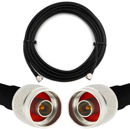 25 m N Male till N Male koaxialkabel — full koppar HF400 flexibel förlängning Coax 50 Ohm (LMR400 UF UltraFlex ekvivalent) — för WiFi LTE CDMA GSM DCS 4G 5G 6G mobil signal router antenn