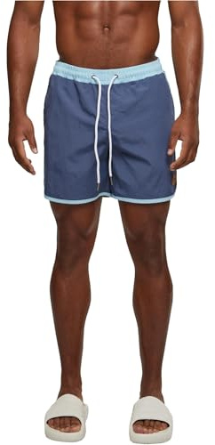 Urban Classics Retro badshorts för män, badbyxor, finns i många olika färger, storlekar S till 5XL, Vintage blå/havsblå, L