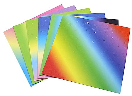 174 Stk glänzendes Faltpapier Regenbogenfaltpapier handgeschöpftes Papier Papierfalten Origami-Papier Papiere falten kreatives Origami zweifarbig Papier falten Suite Kind