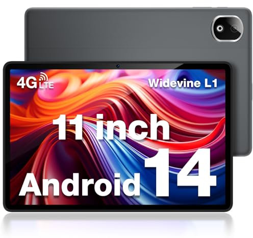 DOOGEE T30E Tablet 11 Pulgadas, Android 14 Tablet, 8000mAh,Dual 4G LTE + WiFi(2.4GHz/5GHz),Tableta 128GB/Octa Core/Cámara5MP+13MP/WidevineL1/OTG/BT5.0/Type-C/3.5mm Jack Gris