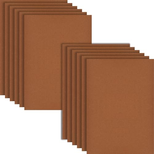 HXJDAM 12 Stück Steifer Filz 2mm Dick Bastelfilz 20 x 30 cm Braun | Filzstoff Platten, Leicht Schneidbar, Franst Nicht Aus, Filz Matte für DIY-Projekte, Nähen, Patchwork & Basteleien