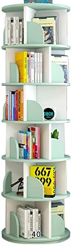 Bücherregale, drehbares Bücherregal, 360°-Regal, Bodenbelag, Bilderbuchregal, mehrstufiger Buch-Organizer, Bücheraufbewahrung, Grün