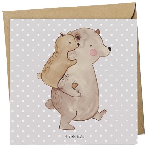 Mr. & Mrs. Panda Glückwunschkarte Papa Bär - Geschenk, doppelkarte, Grußkarte, Vatertag, Klappkarte, Geburtstag, faltkarte, anlasskarte, Muttertag