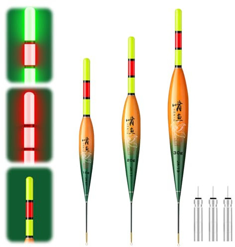 Led Posen Angeln, Knicklichter Angeln, Posen Angeln Smart mit Gravity Sensing und Metall Basis, Schwimmer Angeln, Angelposen Angeln Schwimmt, Angel Zubehör für Angeln am See,Fluss oder Teich (3 Stück)