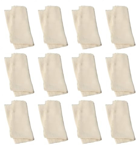 Boho-Stoffservietten – Baumwoll-Denim-Servietten mit Fransen, perfekt für Hochzeiten, Partys und elegantes Essen, 41,9 x 41,9 cm, leicht zu falten, lebendige Farben, 12 Stück