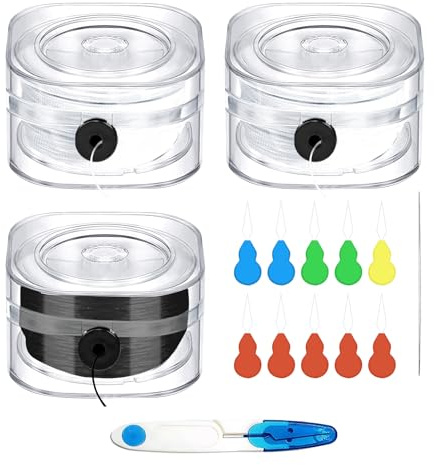 270 Meter Gummiband Für Armbänder, 0,8 Mm Nylonschnur Für Armbänder, Band Für Armbänder Geeignet für DIY (Mit Schere, Perlennadel, 10 Farbige Fadenführungen)