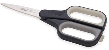 Joseph Joseph PlusCut Forbici con Cutter Integrato, Lame in Acciaio Inossidabile, Manici Antiscivolo, Strumento da Taglio Multifunzionale