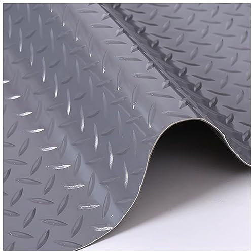 3,99-6,5 pieds de largeur extra large sol de garage caoutchouc rouleau de tapis en caoutchouc plaque de diamant, tapis de protection de sol antidérapant gris pour centre sportif d'usine, (150 x 400