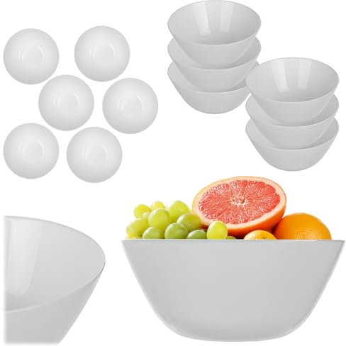 KADAX Set di ciotole per insalata, ø 18 cm, ciotola per cereali, ciotole per insalata bianca, ciotola per zuppa, cereali, insalata (3 pezzi)