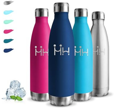 Borraccia Termica, 500 ml Borraccia Bambini, Thermos per Bevande Calde, Senza BPA, Borraccie Acciaio Inox, Senza Perdite, Borracce Termiche, Acciaio Inossidabile 18/8, per Scuole, Uffici, Campeggio