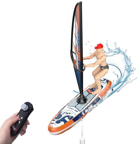 OBEST Funkgesteuertes Segeln mit LED, 2.4GHZ RC Sailboat Simuliertes Segelboot, Niemals das Schiff Kippen, Schwimmbad Spielzeugboot, Exquisites Segelschiff Modell Geschenke für Kinder ab 8+ Jahren