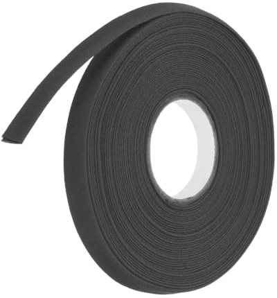 QUARKZMAN 2/5 Zoll Schrägband Nahtband Doppelfalz abschüssigband Polyester Kontinuierliches Bulk Nähen Zubehör Einfassband zum Nähen, DIY, Säumen, Quilten, Handwerk (Schwarz 10 Yards)