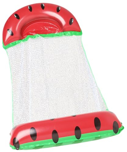 Amaca gonfiabile gonfiabile per piscina, con anguria, 4 in 1, in rete per adulti, ideale per attività estive, feste in piscina, con gonfiatore. Amaca gonfiabile galleggiante per piscina