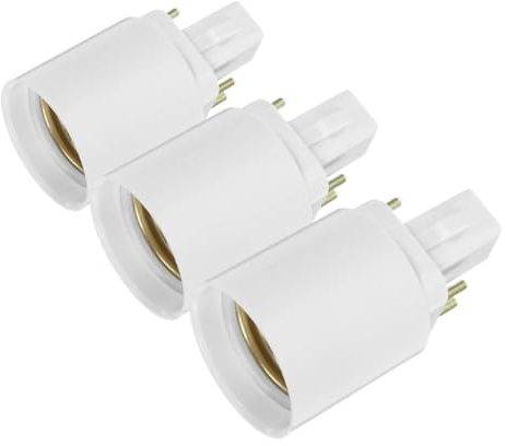 CHILDWEET Convertitore Lampadina G24q a E27 3 Pezzi in Plastica Bianco, Adattatore Portalampada Facile da Usare per Uffici e Spazi Commerciali