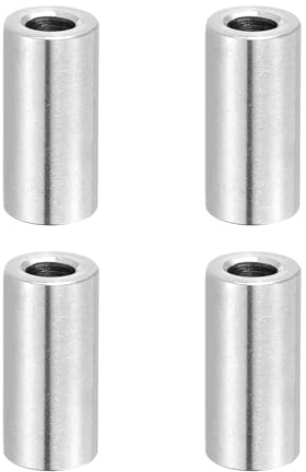 PATIKIL 4pcs De Espaciadores De Acero Inox, 6mm DI x 12mm DE x 25mm Altura 304 Acero Inox Separador De Tornillo Sin Rosca Espaciador Redondo Para Tornillos M6 De 1/4 Tuercas Y Pernos