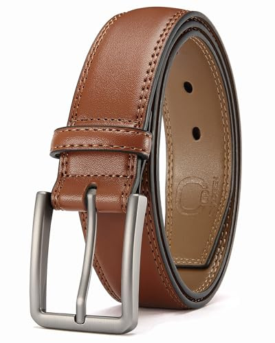 CHAOREN Cinturones Hombre Cuero, Cinturon Hombre Cuero Marron Negro 35mm, Ideales para Negocios y Jeans Informales