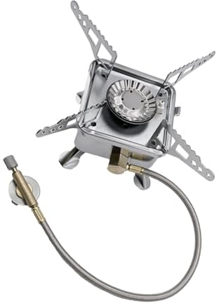 ifundom Réchaud de Camping Portable Mini Cuisinière Gaz Compacte pour Randonnée et Pique- et Facile à Transporter pour Cuisine Extérieure