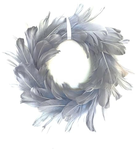 Federkranz Hänger Blau Hellblau Grau 30 cm