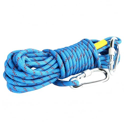 Temeemeg Robustes Seil, 12 mm x 10 m, mit Zwei Karabinern, 2200 Pfund Kapazität, Kletterseil, ideal für den Einsatz bei der Rettung im Freien