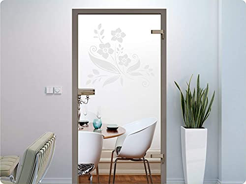 rs-interhandel® Glastür Aufkleber Tattoo Folie Glasdekor Fensterfolie Sichtschutz Wohnzimmer, Bad, Küche oder für alle Glasflächen Sichtschutzfolie für Türen GDT40