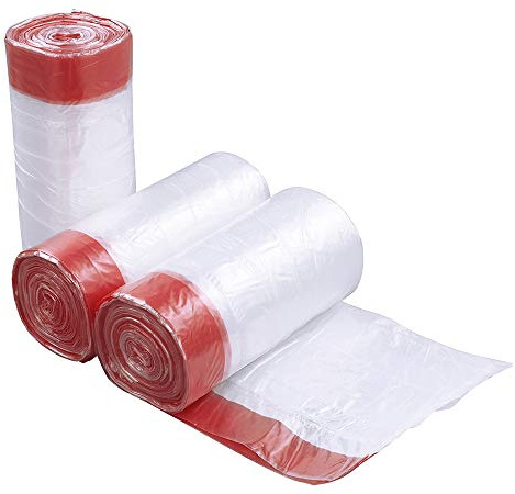 Fosly 10 L Bolsas de Basura con cordón Resistente, Transparente, 108 Bolsas