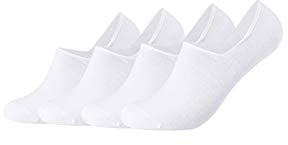 Camano Unisex Füßlinge für Damen und Herren No Show Socken angenehm optimaler Halt 4er Pack 39/42 white