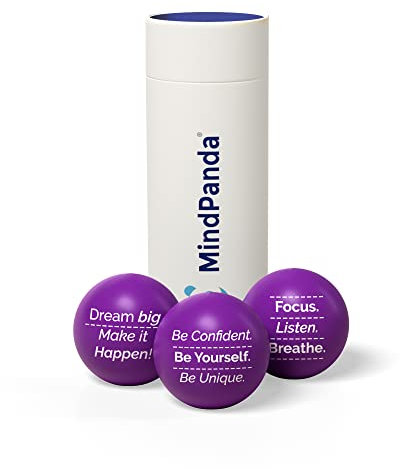 MindPanda 3X motivierende anti Stressball | Der perfekte Anti Stress Spielzeug für Erwachsende und Kinder zur Unterstützung bei Stressabbau und Angstzuständen