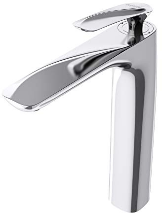 doporro Armatur Wasserhahn Bad Waschtischarmatur Silber 28 cm hoch | Design Waschtischarmatur für Waschbecken | Waschbeckenarmatur Bad WAM-7201-H