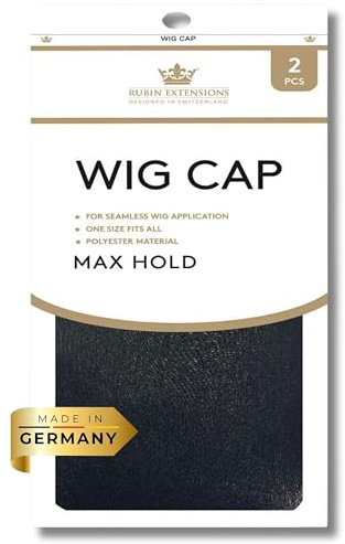 Rubin Extensions Perückenkappe 2 Stück Creme - atmungsaktive, dehnbare Nylon Kappe für Perücken - elastisch & rutschfest - perfekter Halt für Hochsteckfrisuren