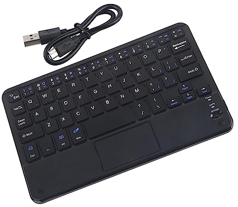 Socobeta Teclado Bluetooth inalámbrico portátil ultradelgado con batería Recargable integrada de 280 mAh para Tableta PC
