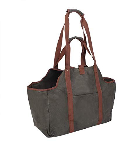 Kaminholzkorb Großer Kaminholzträger Holzkorb Brennholztasche Tragetasche aus Segeltuch mit 2 Griffe