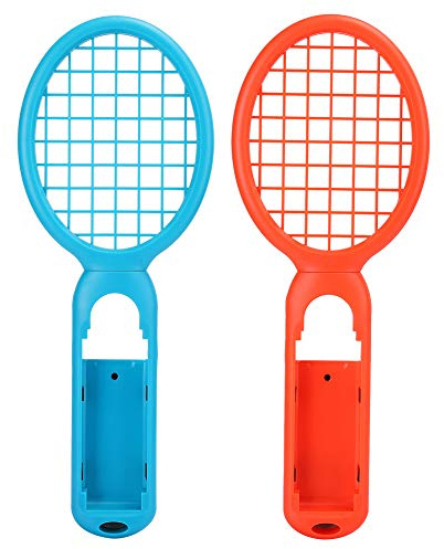 ASHATA Tennisschläger für NS Switch, 1 Paar Bewegungserkennungscontroller mit Tennisschlägergriff für Joy-Con Switch Controller, für ACE Tennisspiel – Rot und Blau