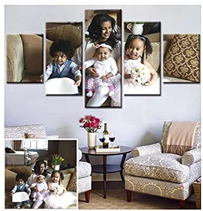 Eigenes Foto personalisierte leinwand familie auf Leinwand drucken Lassen, Ihr Fotodruck selbstgestalten eigenes Motiv, Leinwandbild, Fotogeschenk individuell Collagen (30x40 30x60 30x80cm,Frame)