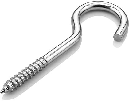 SHULLIN 50 Stück Schraubhaken Ringschraube Schraubösen 4 X 55mm Deckenhaken Wandhaken Aus Kohlenstoffstahl Für Küche Garten DIY-Projekt （Silber）