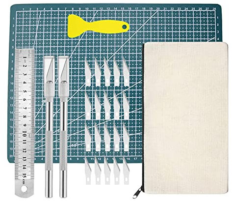 26 Stück Plotter Zubehör Vinyl Jäten Werkzeuge DIY Bastelwerkzeug, Bastelmesser Cuttermesser Skalpell Carving Craft Messer, Cameos, Beschriftung, DIY Art Work