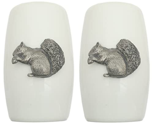 Squirrel China Salt and Pepper Shakers Cruet Set Modern White CSP 343
